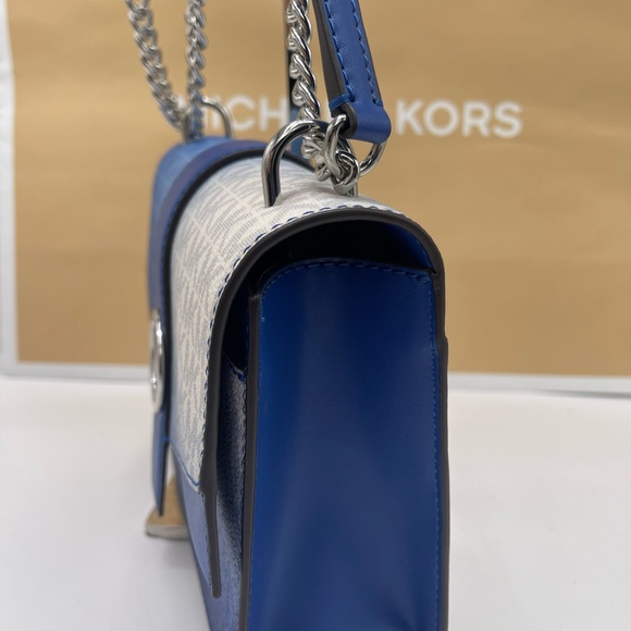 Michael Kors Greenwich Sm Ombré Color-Block Signature Logo Flap Crossbody XBODY - Picture 5 of 16